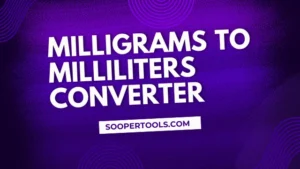 mg to ml converter