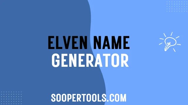Elven Name Generator