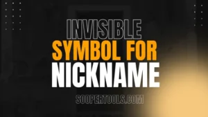 Invisible Symbol For Nickname