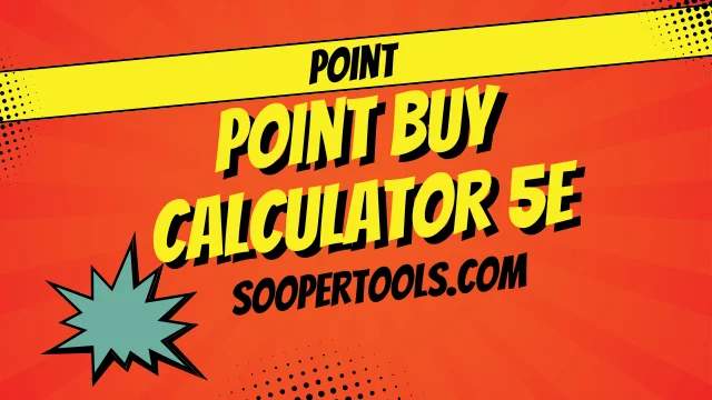 Point Buy Calculator 5e